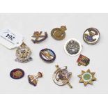Ten enamel sweetheart brooches, including MGC, Hampshire Regiment and RNVR