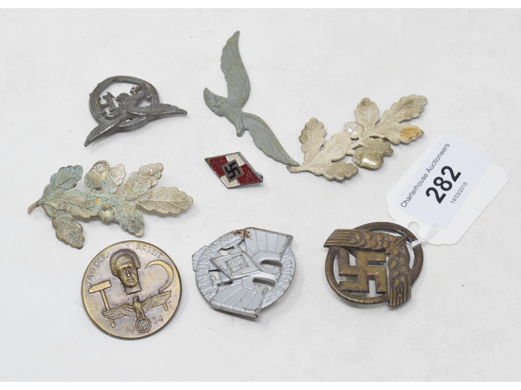 Assorted German Day Badges, including a Hitler Youth Honour badge