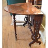 A burr wood Sutherland table, 90 cm wide