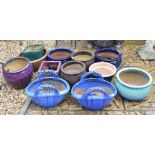 Assorted garden planters, various designs and sizes (12)