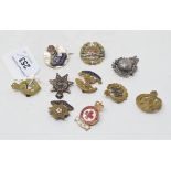 Ten sweetheart brooches, including East Yorkshire, Somerset LI and RM's