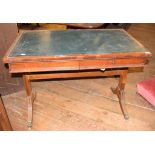 A Regency style mahogany writing table, the leather inset top above two frieze drawers, 101 cm wide