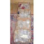 Assorted decanters and stoppers, coloured and other glass (7 boxes)