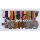 A group of eight medals, awarded to Capt & Adjt KM Moir 29th Bn MG Corps, comprising a Military