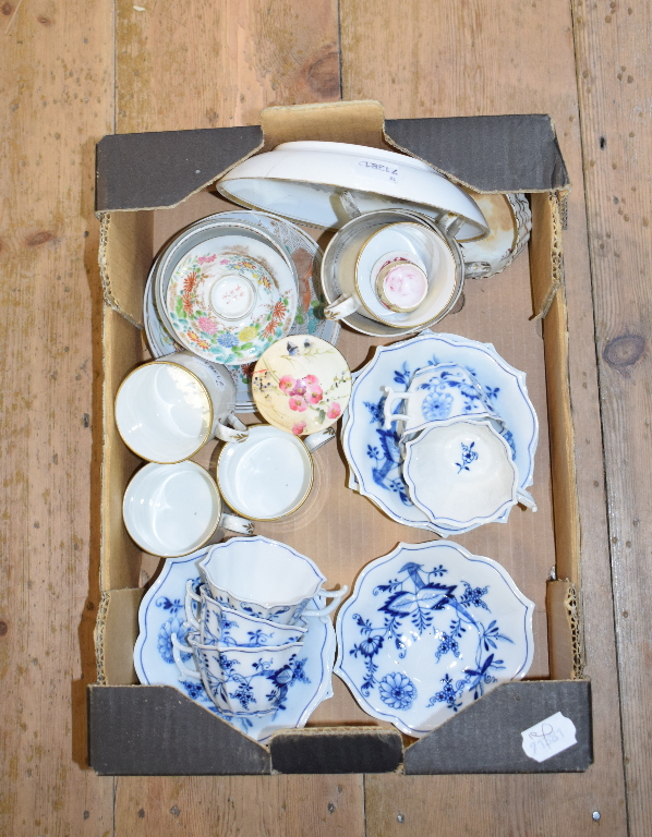 Twelve Meissen porcelain cups and saucers, assorted English porcelain cups and saucers with en - Image 3 of 3