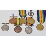 A British War Medal and Victory Medal, awarded to Pte HR Spearing Dorset Reg, a TFWM awarded to