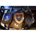 Assorted military wooden and plaster plaques (box) Report by NG Mostly wooden or plastic. Couple