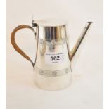 ** WITHDRAWN** An Aesthetic period silver plated hot water jug, Elkington & Co, 13 cm high, a silver