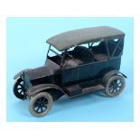 A German tinplate clockwork Ford Model A, registration number 242242, no key, probably Bing, 11.5 cm