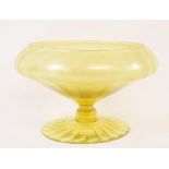 A John Walsh uranium glass pedestal bowl, 22 cm diameter
