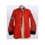 A Victorian red tunic top, 1 Vol Somerset Reserve, with collar badges, 6 (of 7) buttons, embroidered