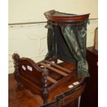 A Victorian miniature half tester bed, 43 cm high See illustration