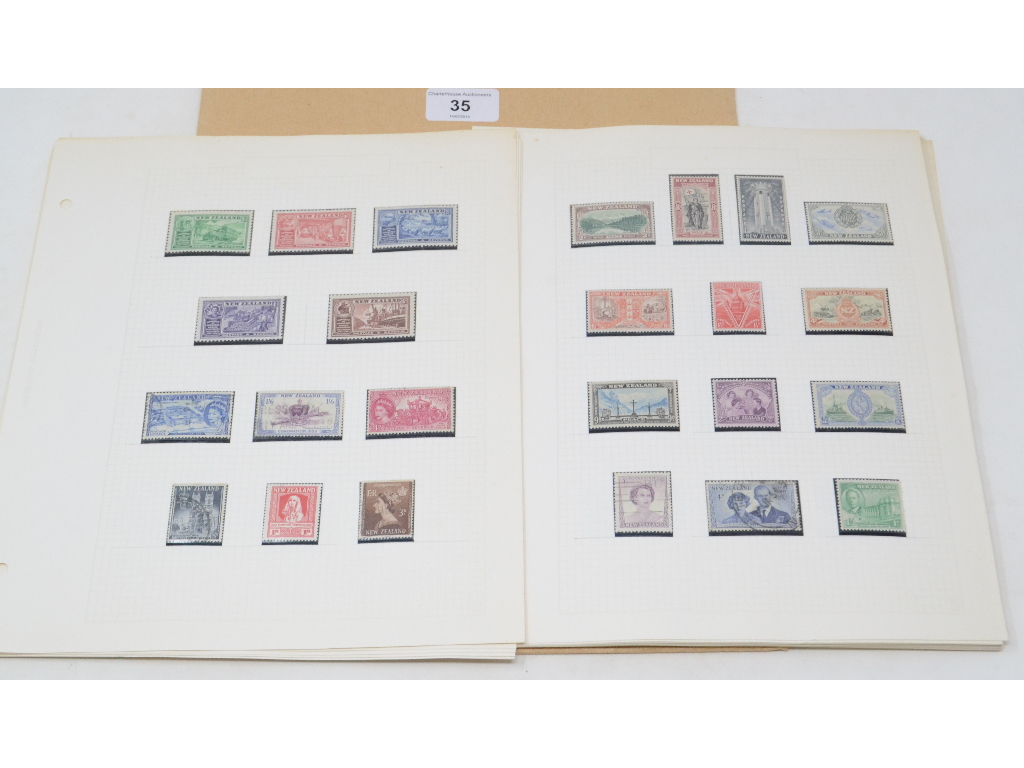 A group of New Zealand stamps, QV to QEII, dominantly unused on album leaves, with better sets QV to