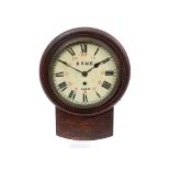 A railway drop dial clock, the 18.5 cm diameter painted dial with Roman numerals, named B.R.(N.E)