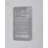 A Johnson Matthey 10 g platinum ingot