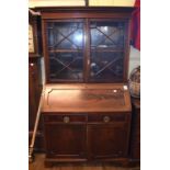 A mahogany bureau bookcase, 109 cm wide