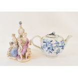 A Meissen porcelain group, of three figures, 2138, second, with losses, 15.5 cm high and a Meissen