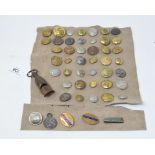 Assorted GWR railway buttons, a GWR horn whistle, other various buttons and badges