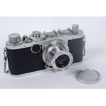 A Leica Ic camera, with 5 cm 1:3.5 lens, c. 1949-52, Nr. 521529 See illustration Report by GH