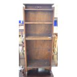 An oak open bookcase, 44 cm wide, a Pembroke table, other furniture and items (qty)