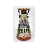 A Wileman & Co The Foley Intarsio vase, decorated Shakespeare's Twelfth Night characters, Malvolio
