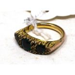 A 9ct gold dress ring, approx. ring size J Shank altered and resized. Approx. 3.1 g (all in)