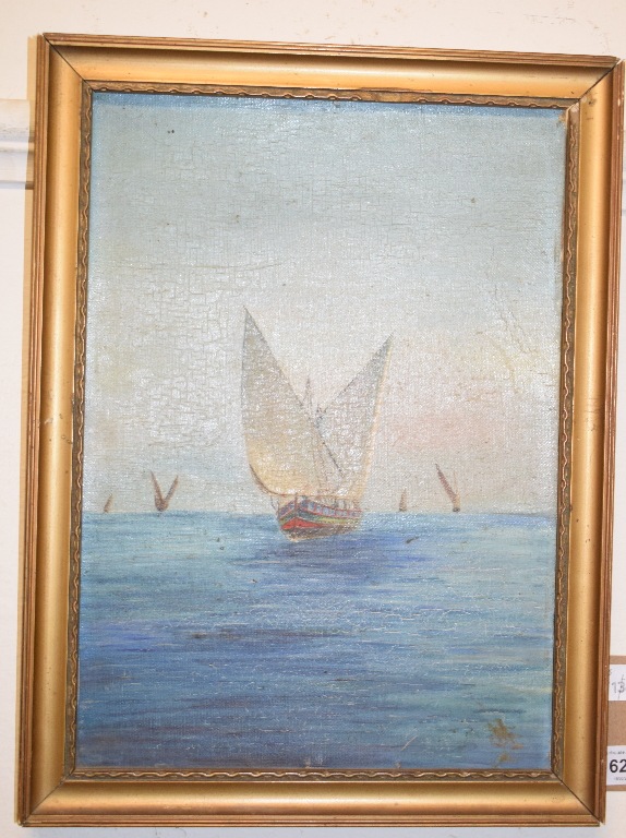 20th century, sailing boats, 34 x 24.5 cm and another (2)