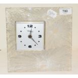 A Daum Cristal clear glass clock, in the form of a block of ice, 20.5 cm high, boxed