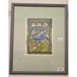 R J Lloyd, Blue Harbour, watercolour, signed and dated 1965, 22.5 x 16.5 cm, and another (2)