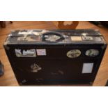 A French Innovation Luggage composite suitcase, with old stickers, 81 cm wide