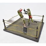 A painted bronze group, of two frogs boxing, 13 cm wide Report by RB Modern