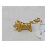 A 9ct yellow gold brooch, modelled as a terrier, approx. 9.9 g