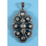 A 19th century diamond pendant, set rose cut stones See illustration Report by NG Approx. 9.0 g (all