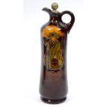 A Royal Doulton Kingsware Dewar's Whisky flask, The Night Watchman, with Dewar's whisky stopper,