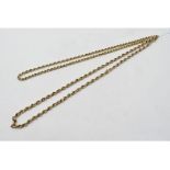 A 9ct gold rope twist necklace, and another, approx. 15.4 g (2)