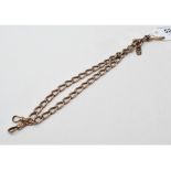 A 9ct gold Albert chain, approx. 48.0 g Report by NG Approx. 39.5 cm long. Chain is very black but