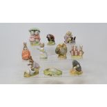 Ten Royal Albert Beatrix Potter figures, including Goody and Timmy Tiptoes, and Mr Benjamin Bunny