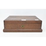 A 19th century oak box, the hinges stamped Horne Patent, 35.5 cm wide
