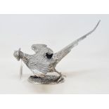 A rare Victorian silver plated spoon warmer, in the form of a cock pheasant, 29 cm wide Report by GH