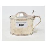 A George III oval silver mustard pot, initialled, probably Peter & Anne Bateman, approx. 3.4 ozt,