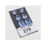 A pair of silver and blue topaz drop earrings Report by NG Modern
