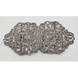 A Victorian silver buckle, with pierced foliate decoration, Birmingham 1897, approx. 2.0 ozt