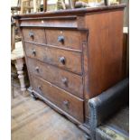 A Scottish mahogany chest of drawers, 135 cm wide, and a two seater settee, with floral