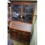 A mahogany bureau bookcase, 109 cm wide