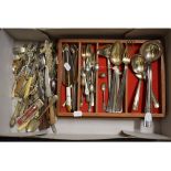 A Berndorf silver plated part service of cutlery, and other plated items (box)