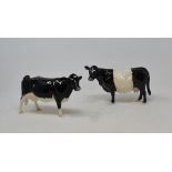 A Beswick Shetland Cow, 4112, and a Belted Galloway Cow, 4113A, both gloss (2)