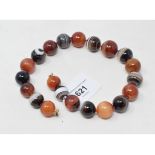 A banded agate bead necklace