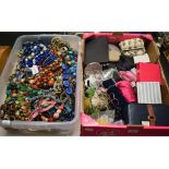 Assorted costume jewellery (2 boxes)