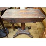 An early Victorian rosewood card table, 92 cm wide, and Barrie St Clair McBride, The Woods in Winter