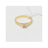 An 18ct gold and solitaire diamond ring, approx. ring size LÂ½ Report by NG It is approx. 3.1 g (all